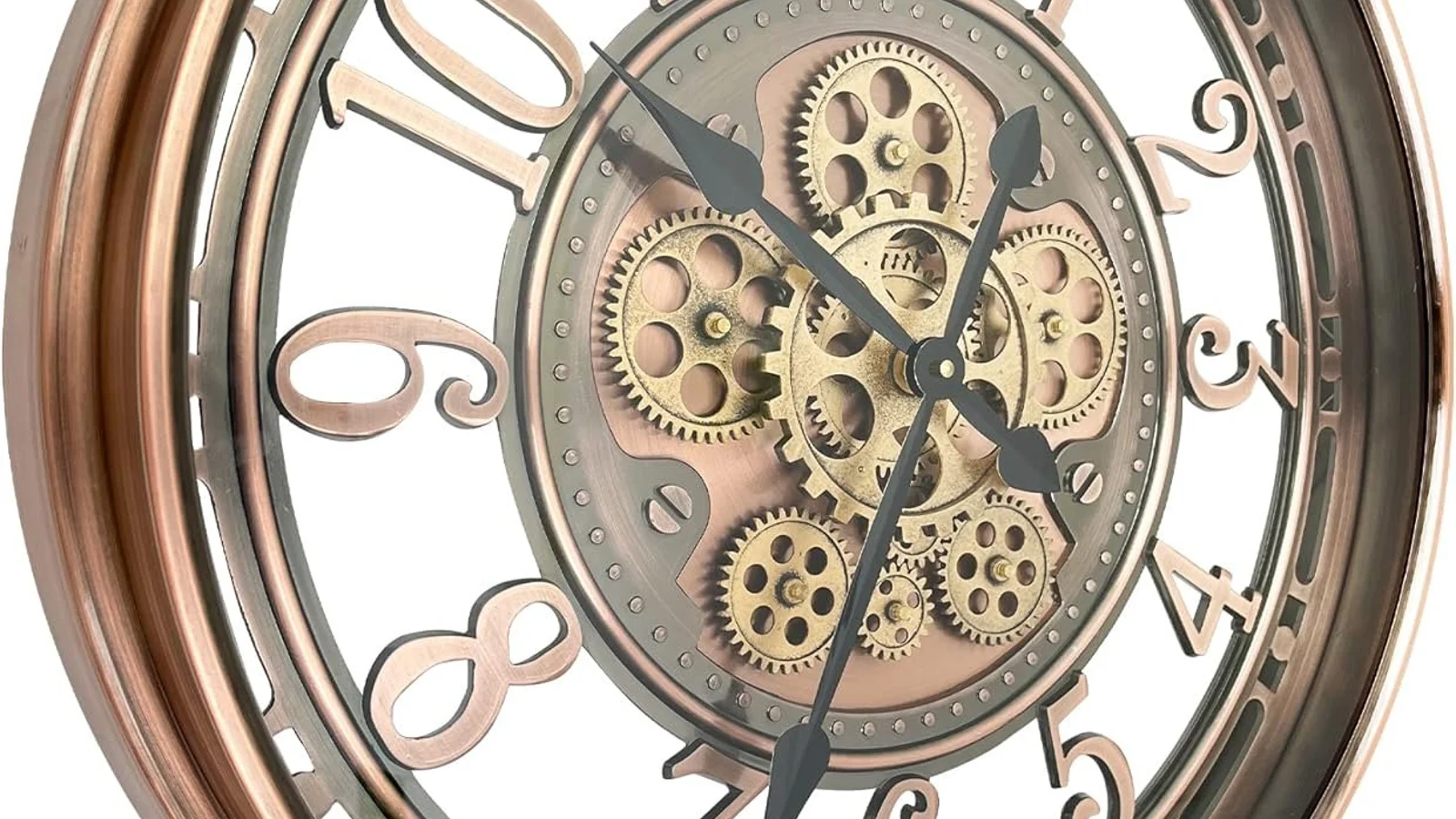 warm office wall clock and office workflow scene